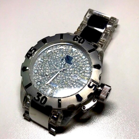 ⭐️HP⭐️ SK TIME Silver Austrian Rhinestones Fashion Watch - Picture 3 of 17